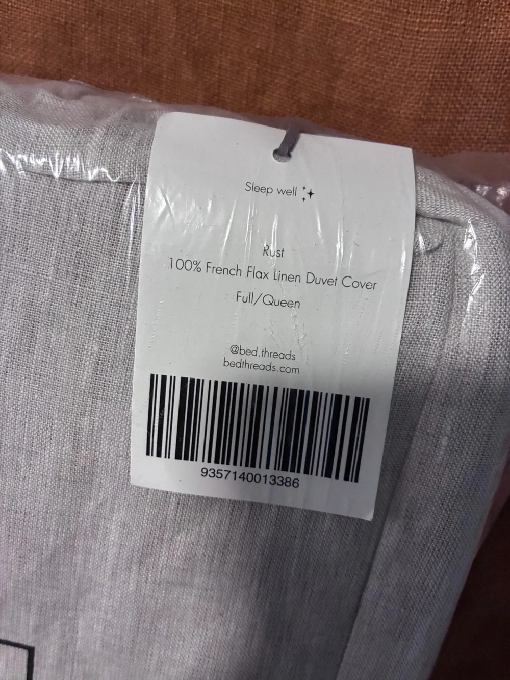 Bed Threads 100% Flax Linen Duvet Cover FULL / QUEEN and Pillowcases Rust